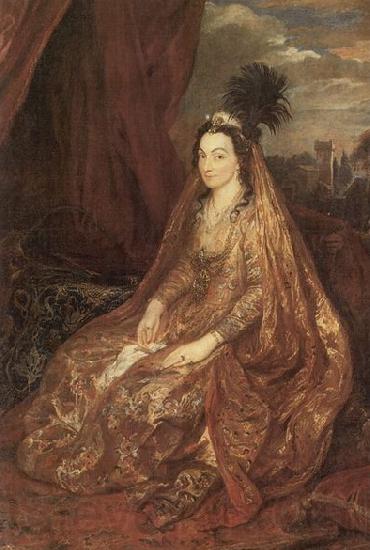 Dyck, Anthony van Portrat der Elisabeth oder Theresia Shirley in orientalischer Kleidung Norge oil painting art